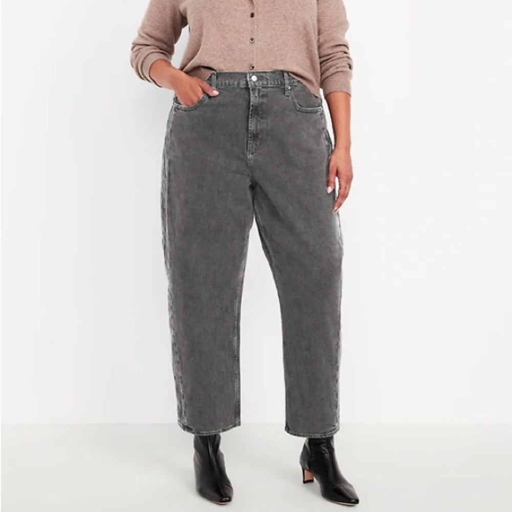 Old Navy, High-Waisted Barrel Ankle Jeans, 10